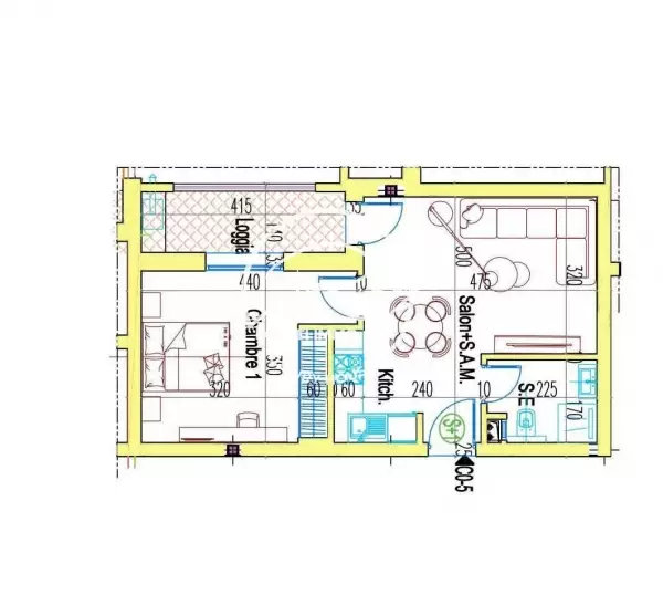A Vendre UN APPARTEMENT S+1 A LA SOUKRA